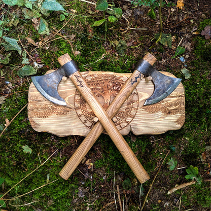 Hand-Crafted Wall-Mounted Viking Throwing Axe Holder