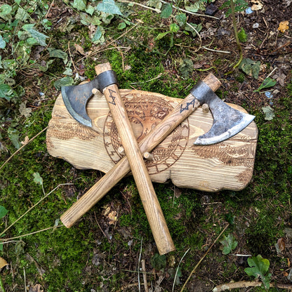 Hand-Crafted Wall-Mounted Viking Throwing Axe Holder