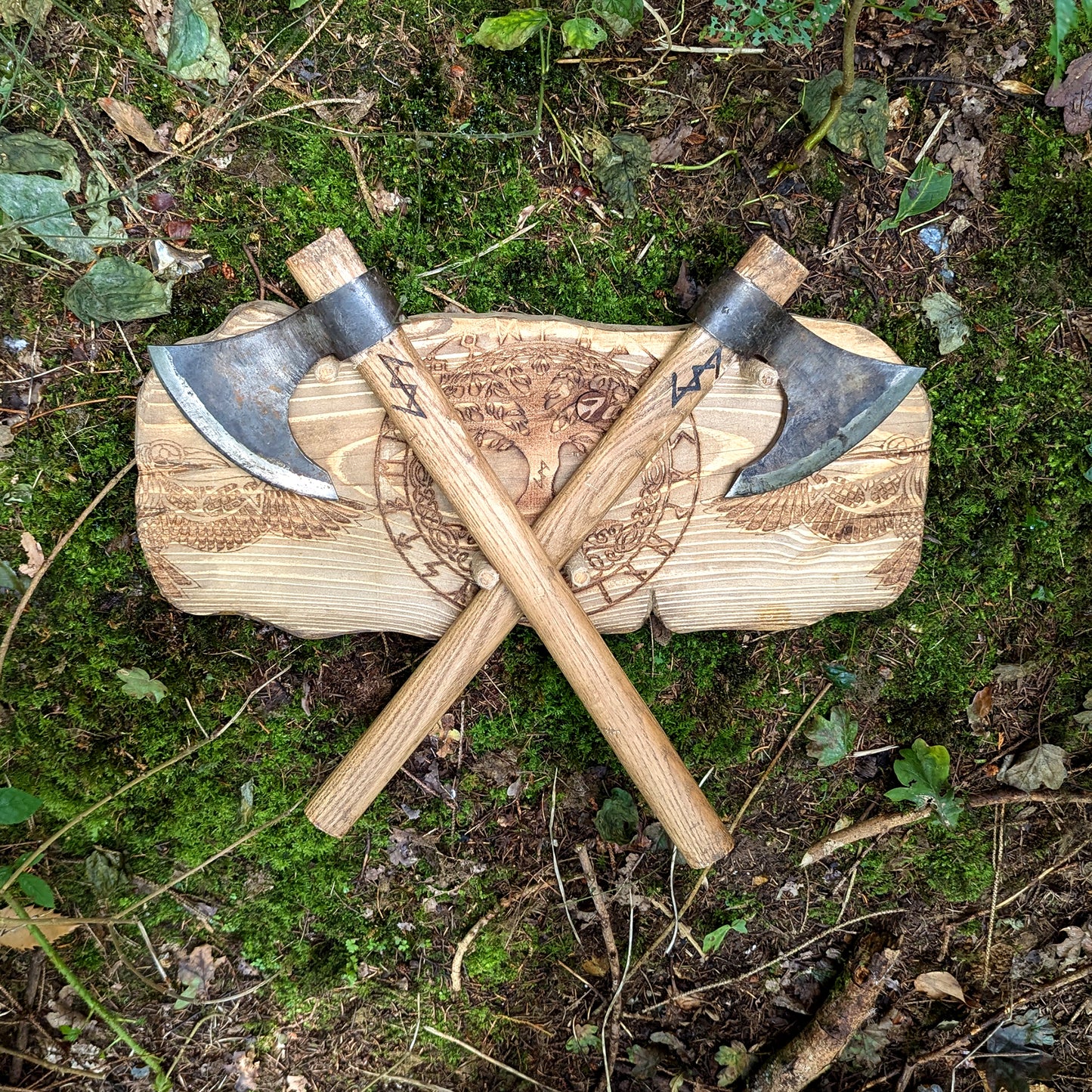 Hand-Crafted Wall-Mounted Viking Throwing Axe Holder