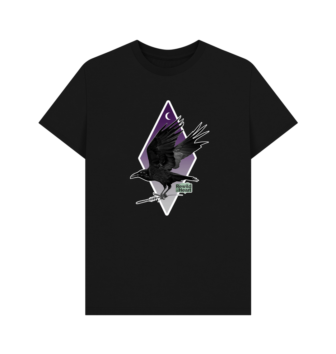 Black Raven Moon Crescent Men's T-Shirt