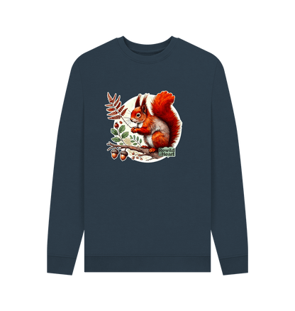 Navy Blue Red Squirrel Oak Men's Sweater