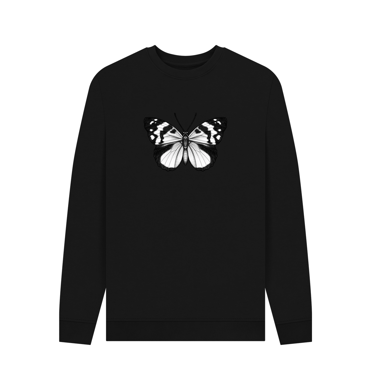 Black Printed Sweater Front