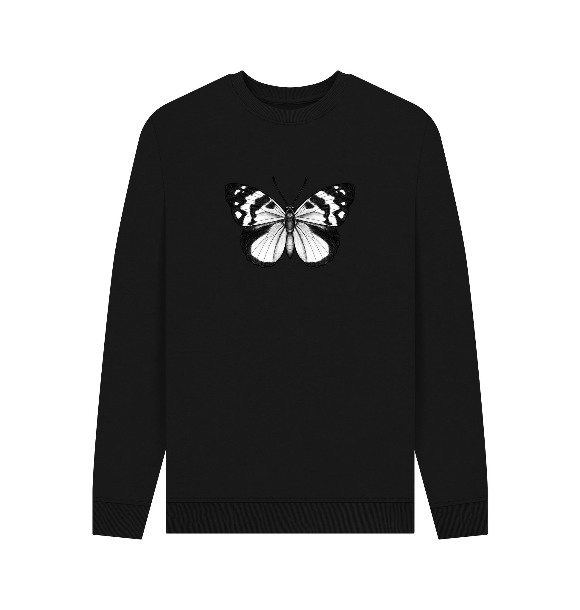 Black Printed Sweater Front