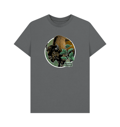 Slate Grey Bison Woodland Men's T-Shirt