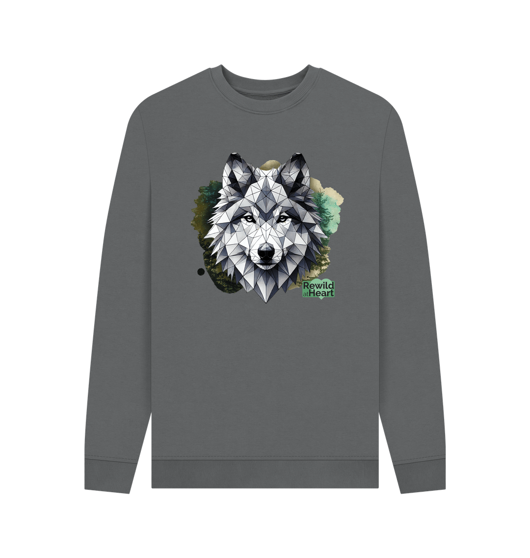 Slate Grey Wolf Wilderness Men's Sweater