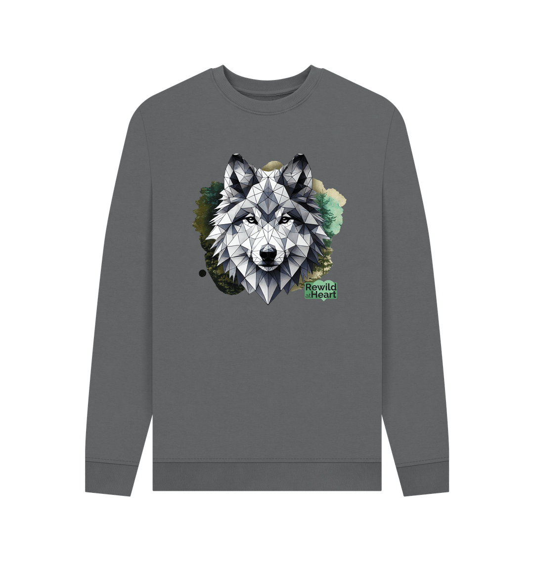 Slate Grey Printed Sweater Front