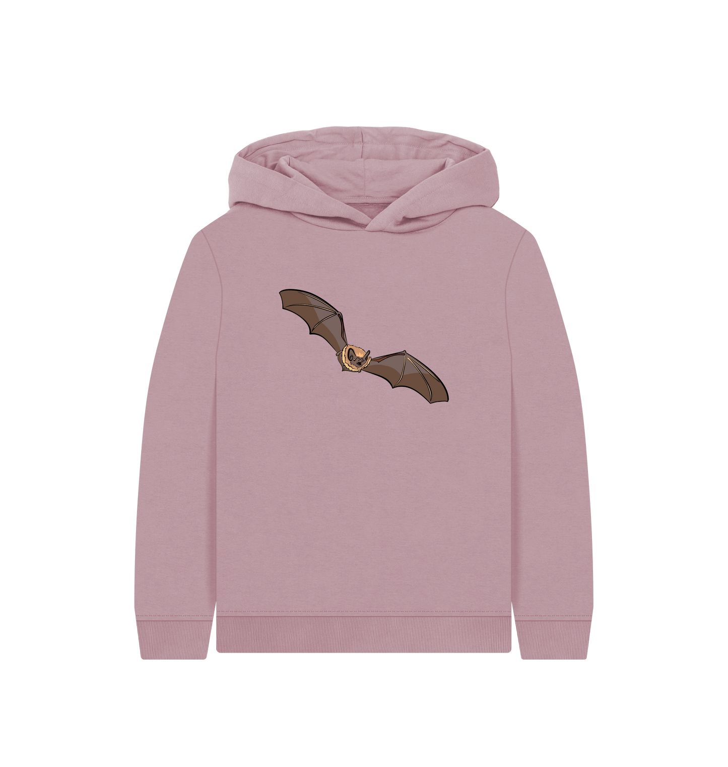 Mauve Printed Kids Hoodie Front