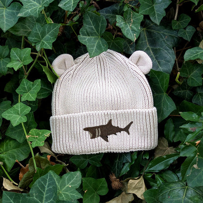 Basking Shark Embroidered Baby Bear Beanie (up to 2 years)