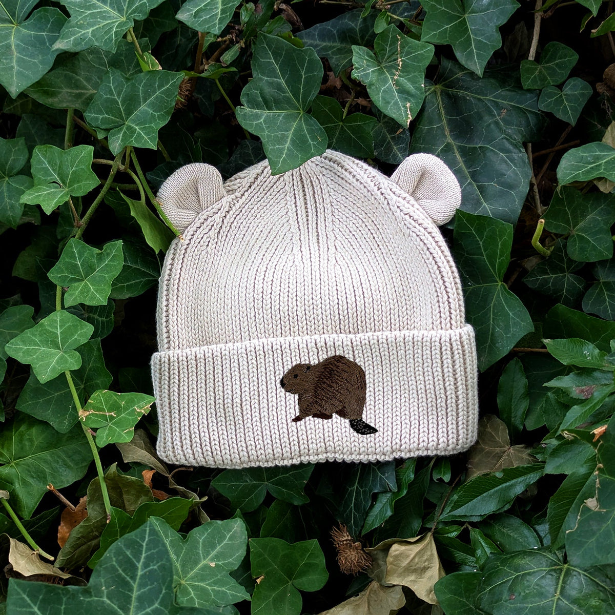 Beaver Riverside Embroidered Baby Bear Beanie (up to 2 years)