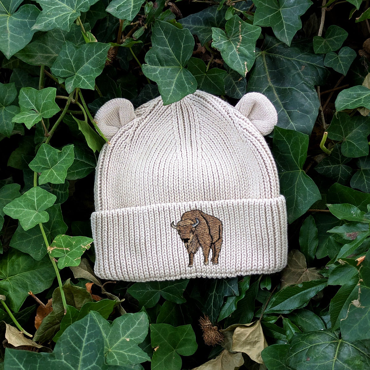 Bison Embroidered Baby Bear Beanie (up to 2 years)