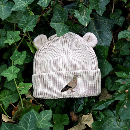 Pigeon Embroidered Baby Bear Beanie (up to 2 years)