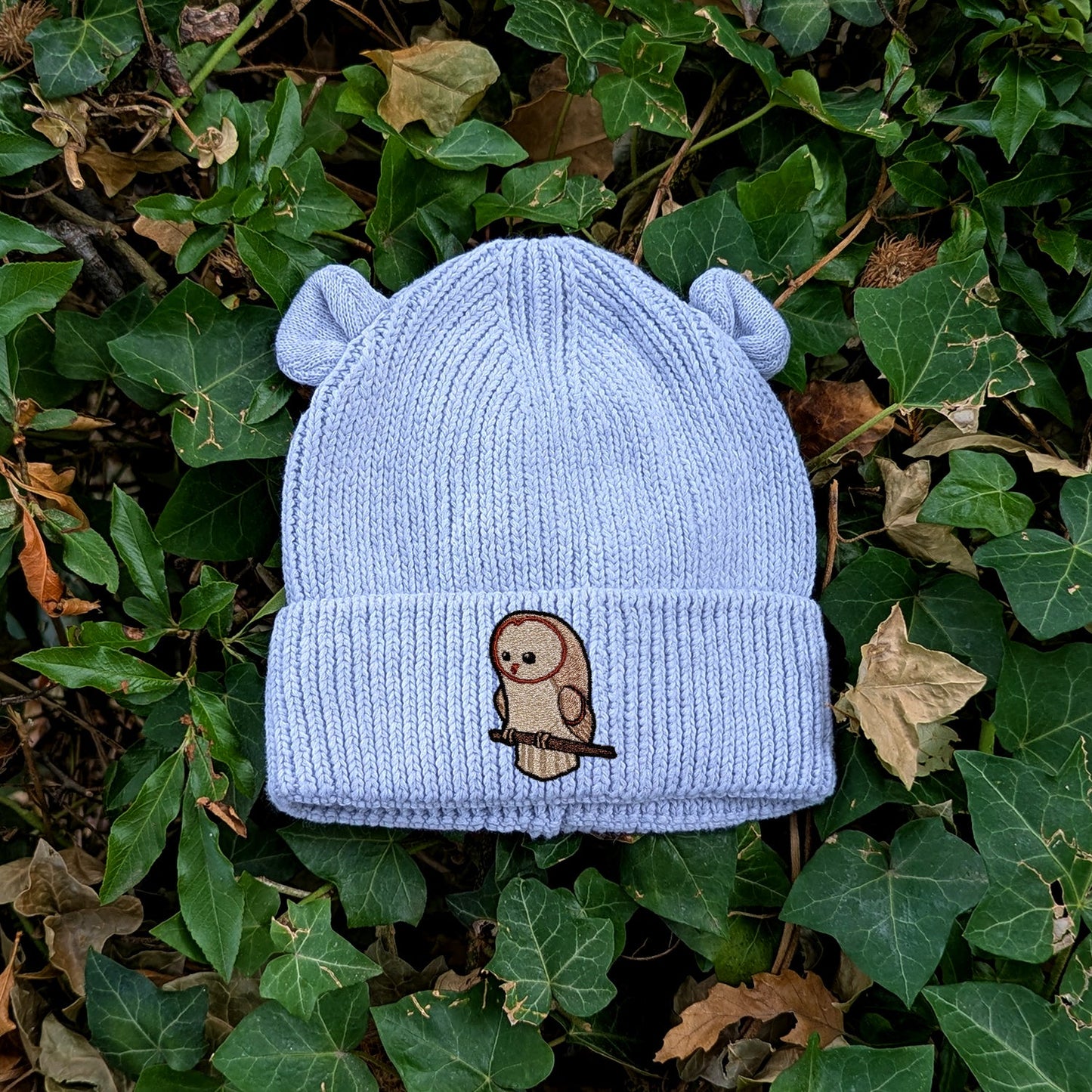 Barn Owl Cute Embroidered Baby Bear Beanie (up to 2 years)