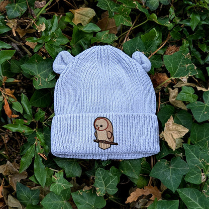 Barn Owl Cute Embroidered Baby Bear Beanie (up to 2 years)