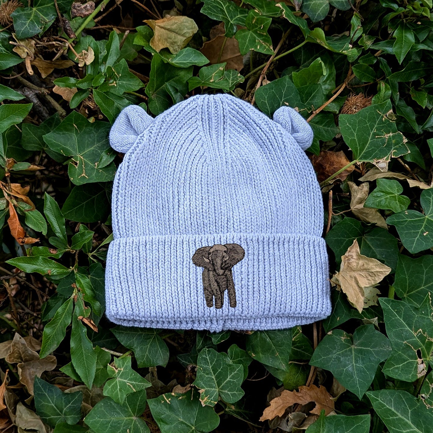 Elephant Embroidered Baby Bear Beanie (up to 2 years)