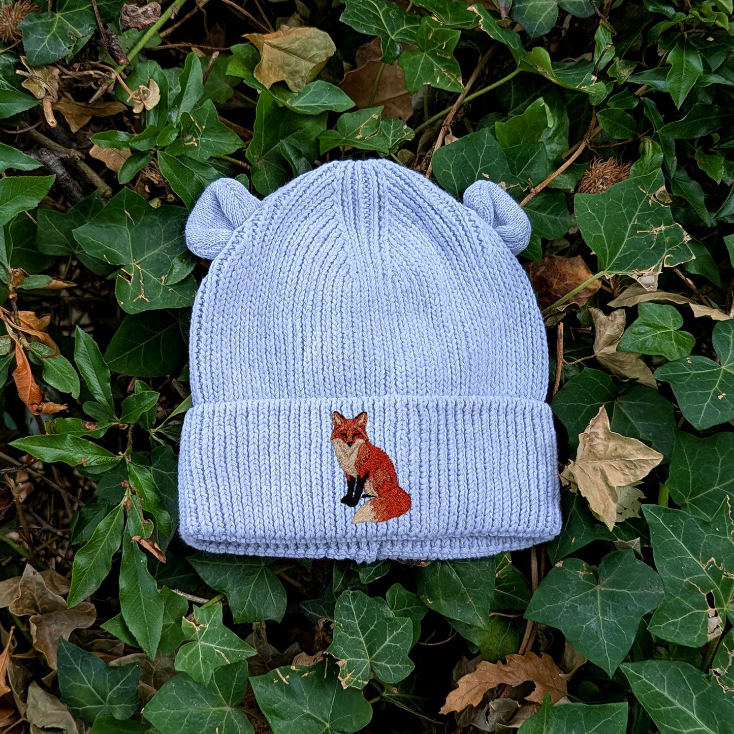 Fox Embroidered Baby Bear Beanie (up to 2 years)
