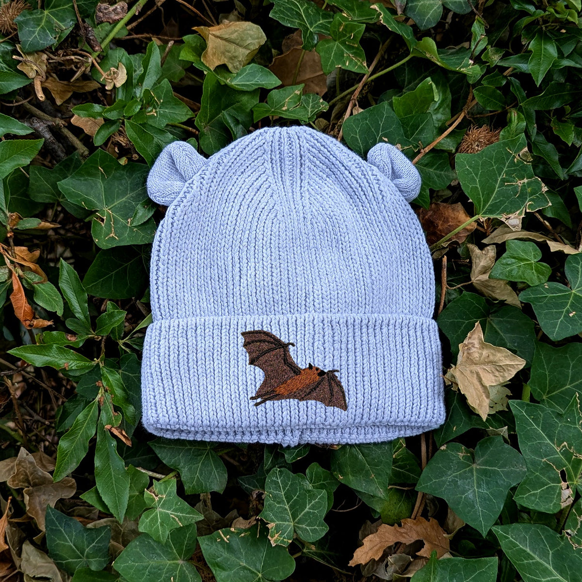 Fruit Bat Embroidered Baby Bear Beanie (up to 2 years)