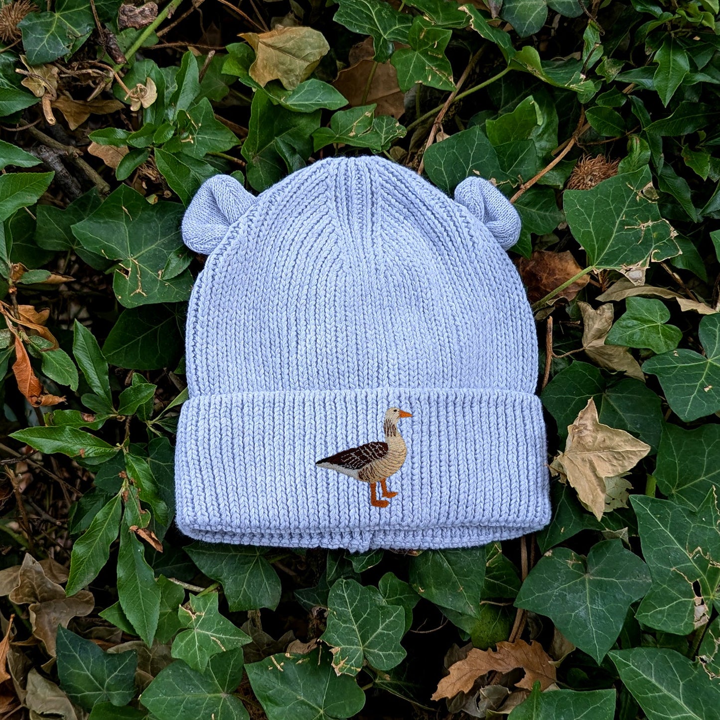 Greylag Goose Embroidered Baby Bear Beanie (up to 2 years)