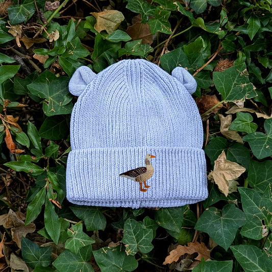 Greylag Goose Embroidered Baby Bear Beanie (up to 2 years)