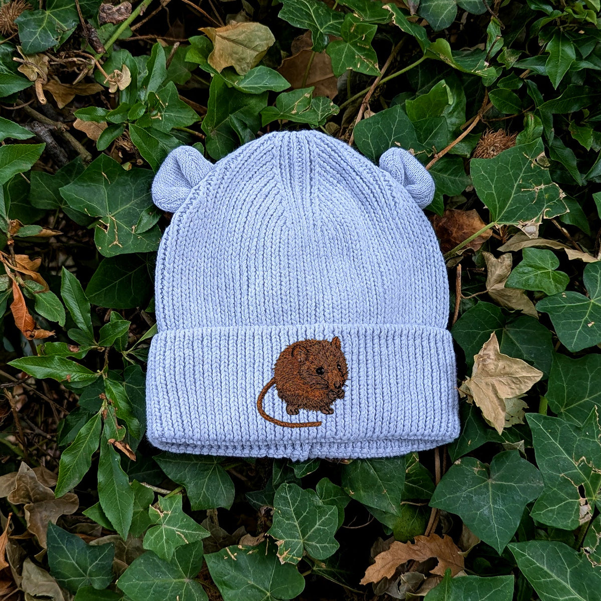 Harvest Mouse Embroidered Baby Bear Beanie (up to 2 years)