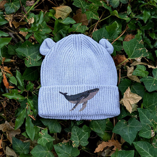 Humpback Whale Embroidered Baby Bear Beanie (up to 2 years)