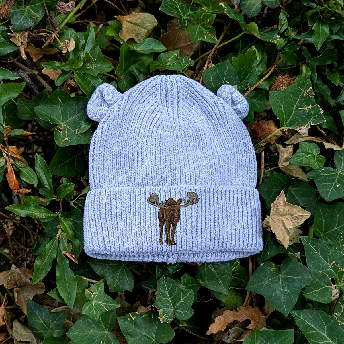 Moose Embroidered Baby Bear Beanie (up to 2 years)