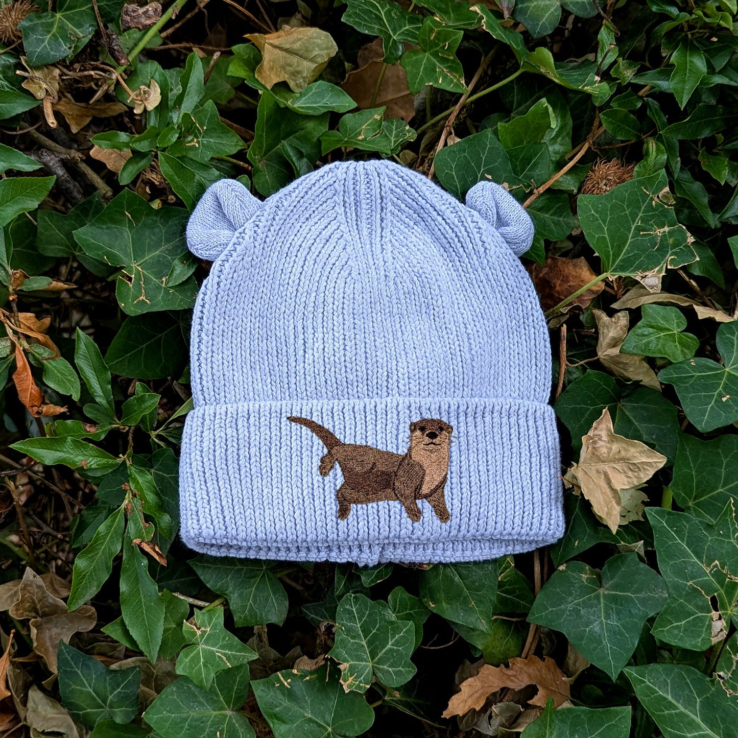 Otter Embroidered Baby Bear Beanie (up to 2 years)