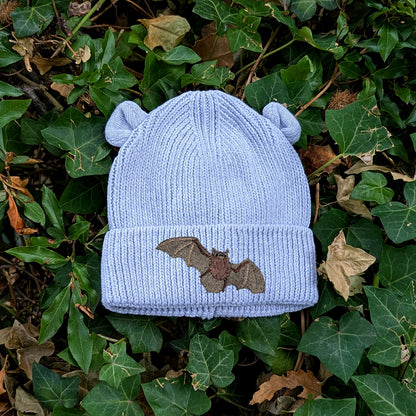 Pipistrelle Bat Embroidered Baby Bear Beanie (up to 2 years)