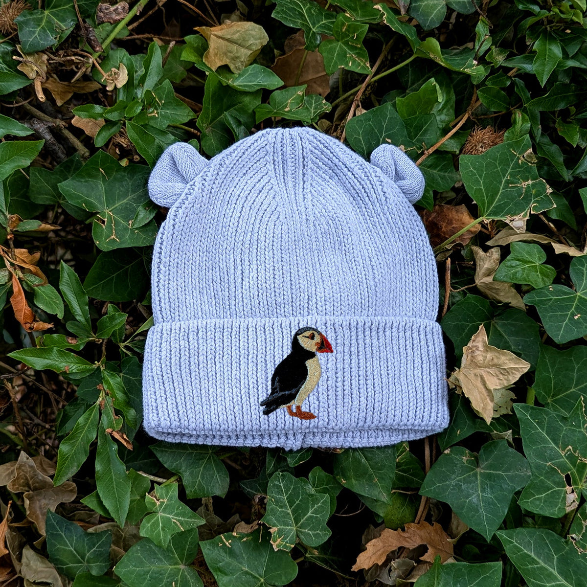 Puffin Embroidered Baby Bear Beanie (up to 2 years)