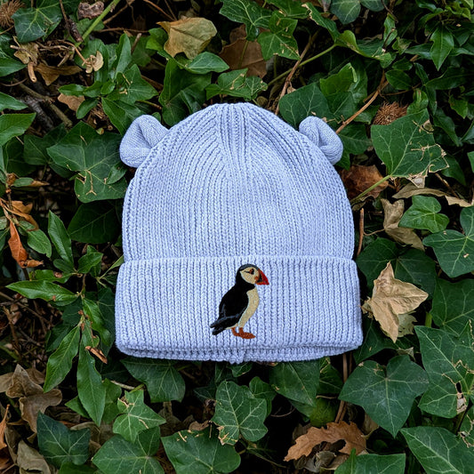 Puffin Embroidered Baby Bear Beanie (up to 2 years)