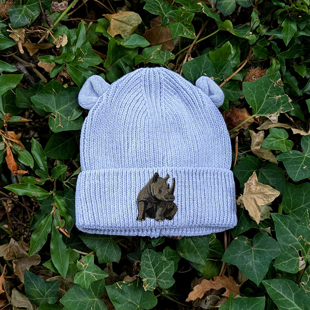 Rhino Embroidered Baby Bear Beanie (up to 2 years)