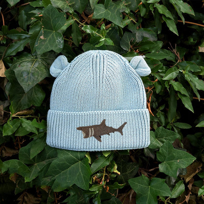 Basking Shark Embroidered Baby Bear Beanie (up to 2 years)