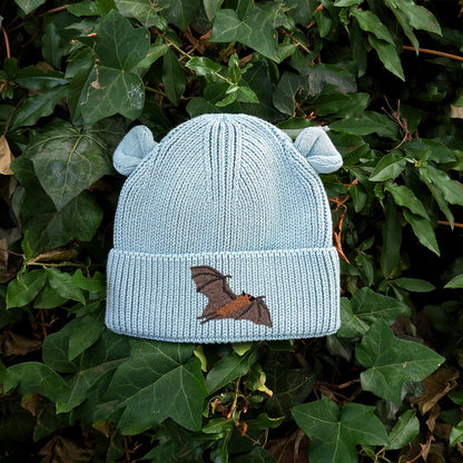 Fruit Bat Embroidered Baby Bear Beanie (up to 2 years)
