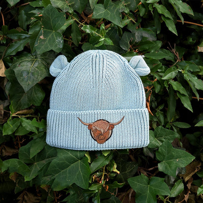 Highland Cow Embroidered Baby Bear Beanie (up to 2 years)