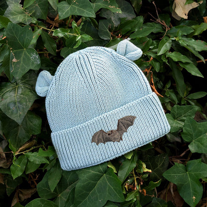 Natterer's Bat Embroidered Baby Bear Beanie (up to 2 years)