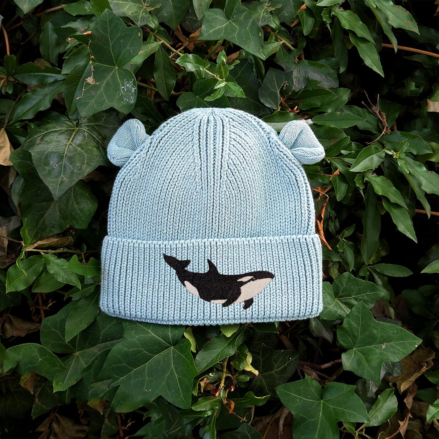 Orca Embroidered Baby Bear Beanie (up to 2 years)