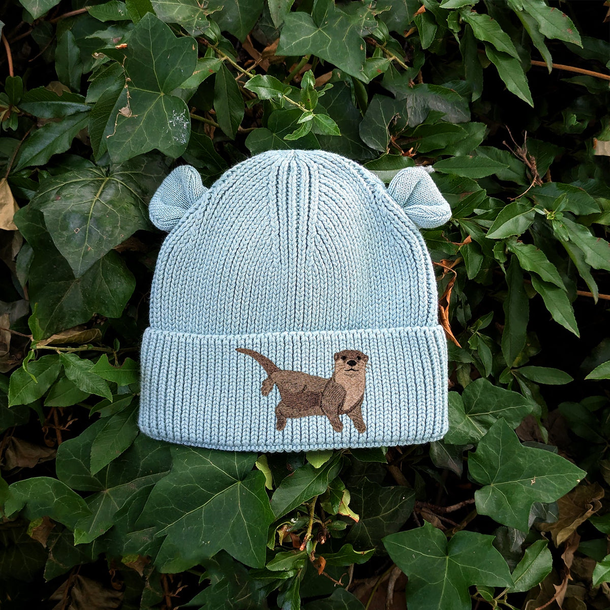 Otter Embroidered Baby Bear Beanie (up to 2 years)
