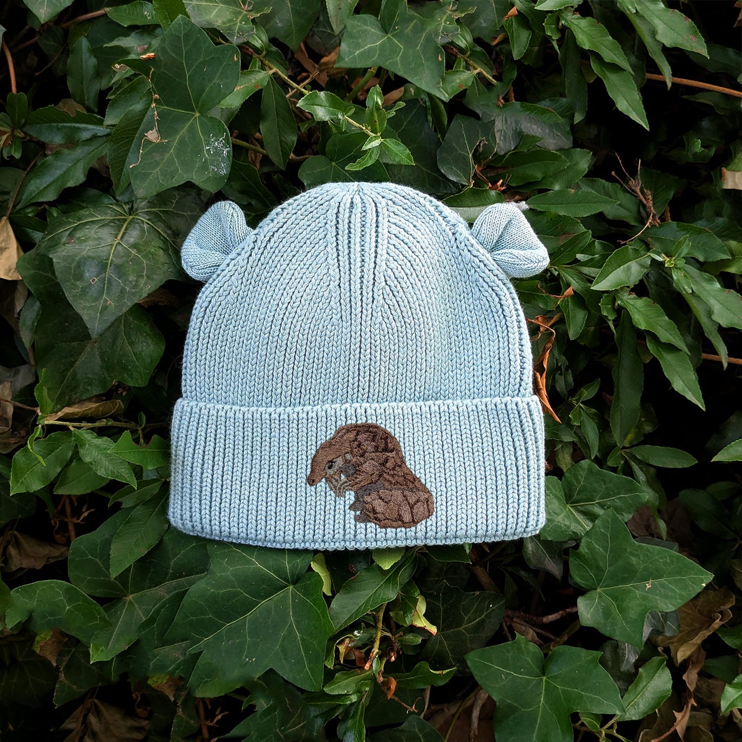 Pangolin Embroidered Baby Bear Beanie (up to 2 years)