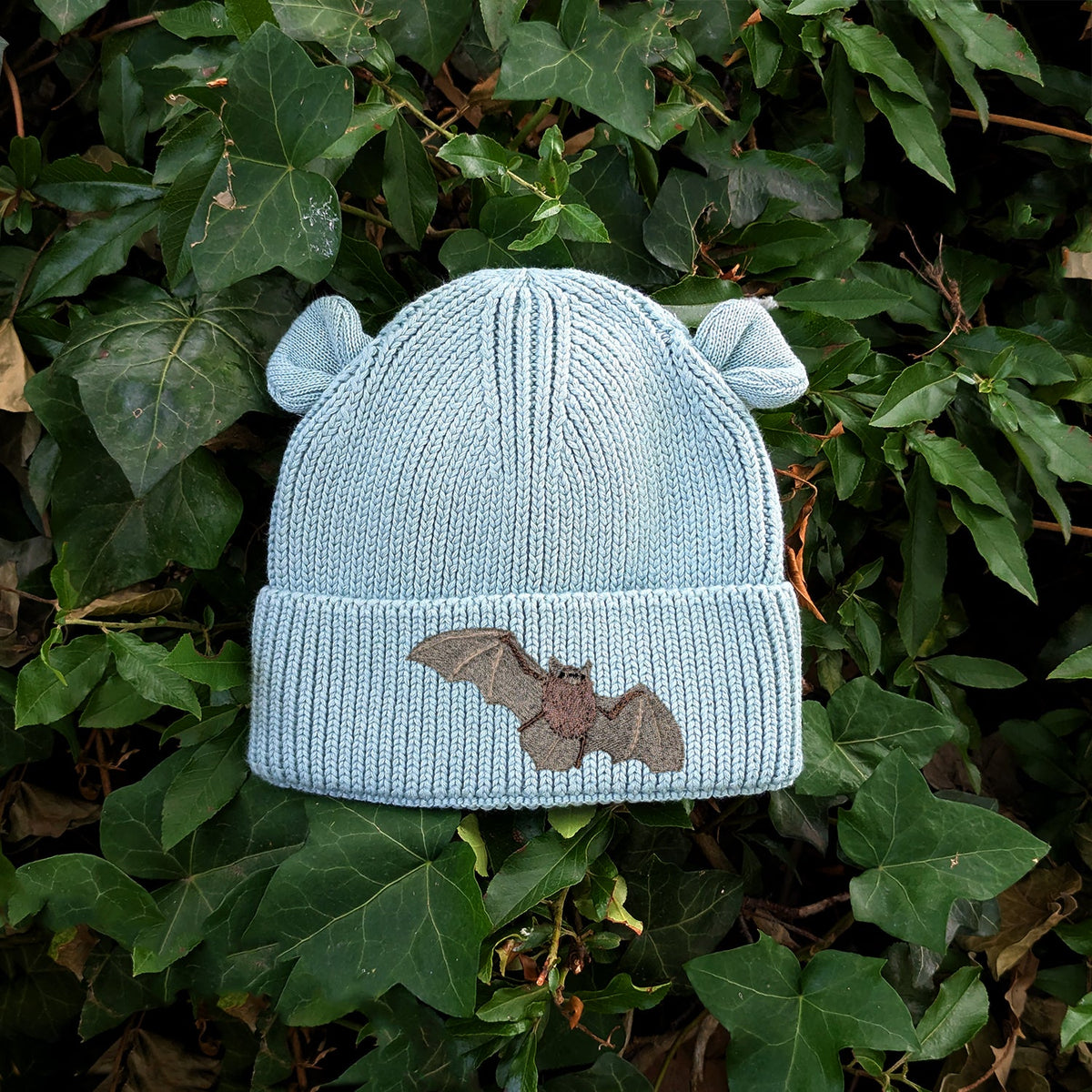 Pipistrelle Bat Embroidered Baby Bear Beanie (up to 2 years)