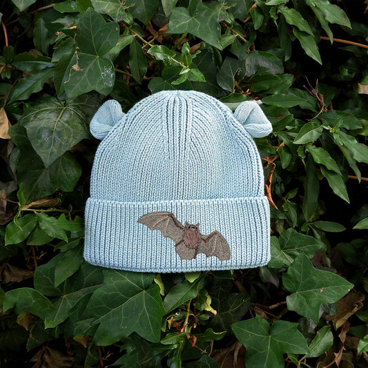 Pipistrelle Bat Embroidered Baby Bear Beanie (up to 2 years)