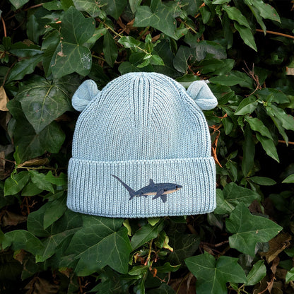 Thresher Shark Embroidered Baby Bear Beanie (up to 2 years)