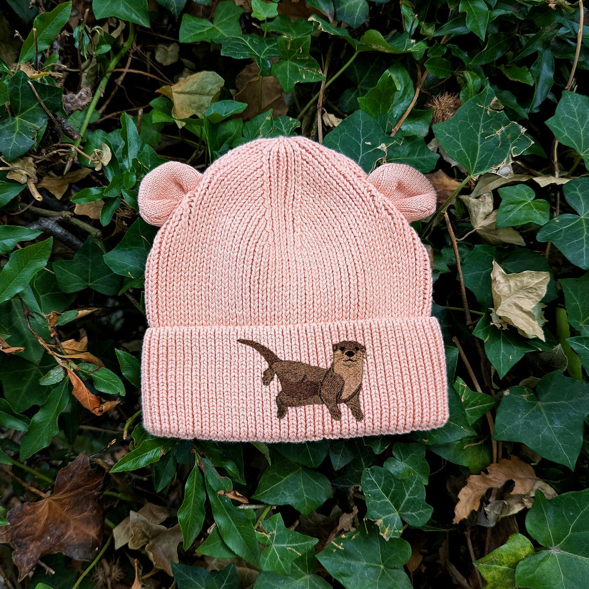 Otter Embroidered Baby Bear Beanie (up to 2 years)