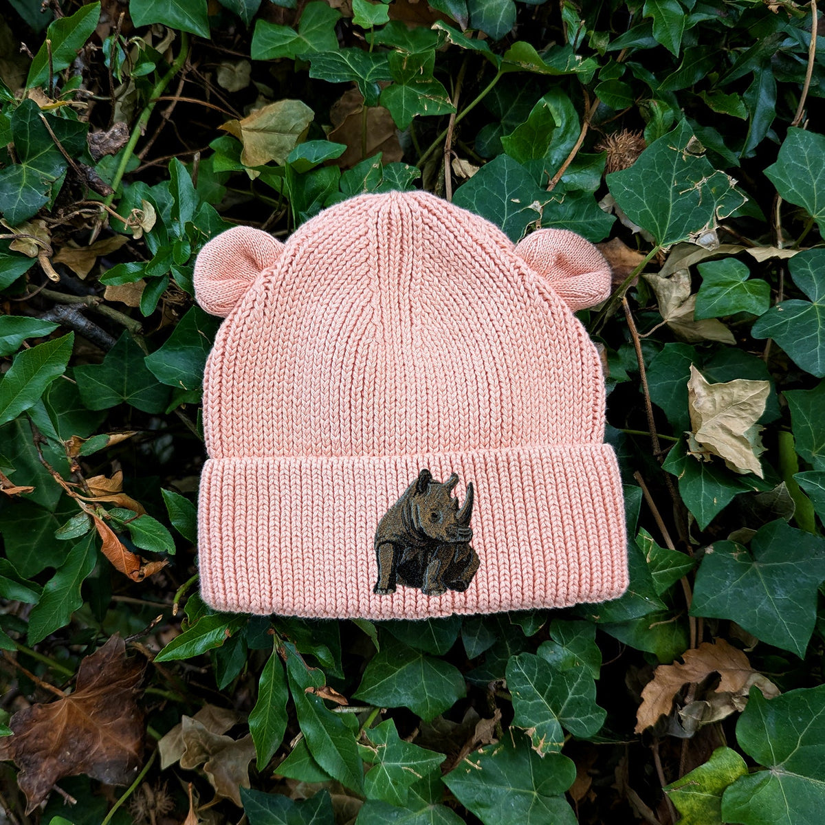 Rhino Embroidered Baby Bear Beanie (up to 2 years)
