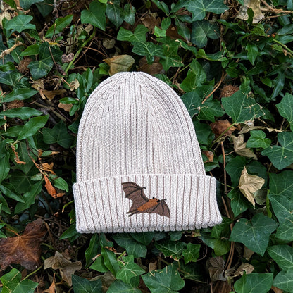 Fruit Bat Embroidered Kids Beanie (3 - 7 years)