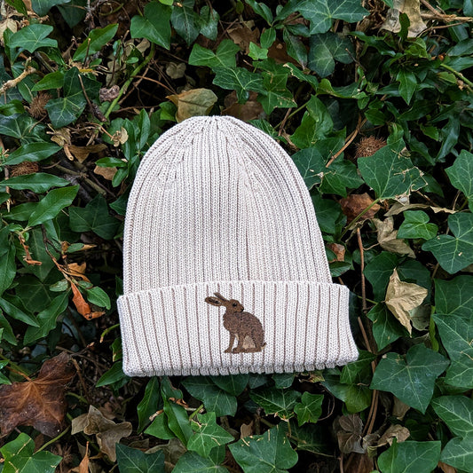 Hare Embroidered Kids Beanie (3 - 7 years)