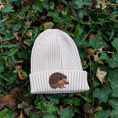Hedgehog Embroidered Kids Beanie (3 - 7 years)