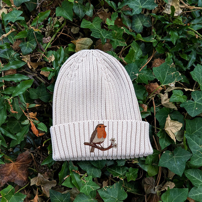 Robin Embroidered Kids Beanie (3 - 7 years)