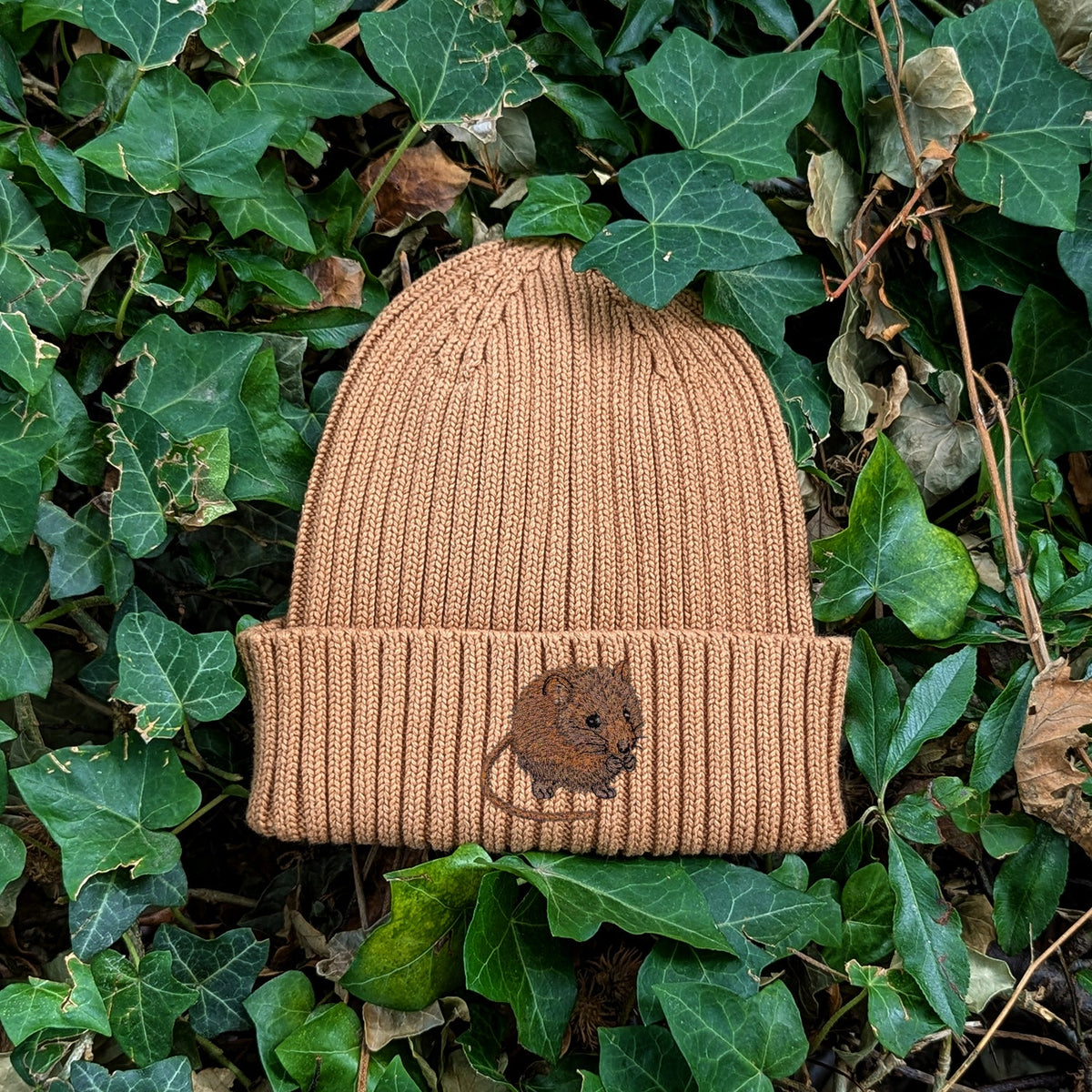 Harvest Mouse Embroidered Kids Beanie (3 - 7 years)