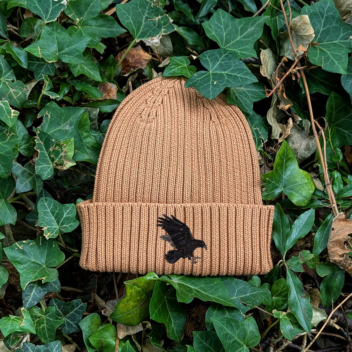 Raven Embroidered Kids Beanie (3 - 7 years)