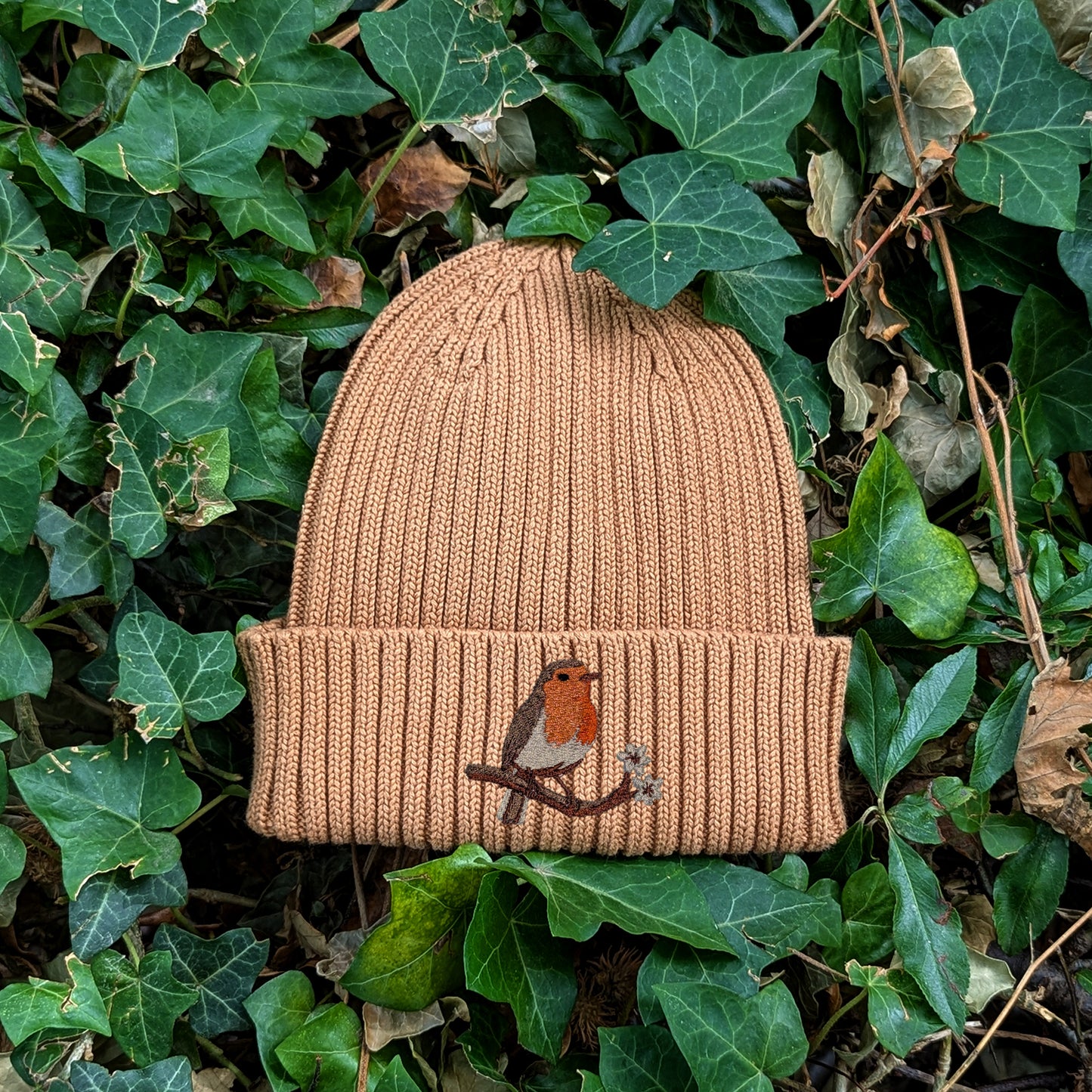 Robin Embroidered Kids Beanie (3 - 7 years)