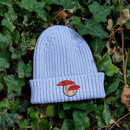 Fly Agaric Mushroom Embroidered Kids Beanie (3 - 7 years)
